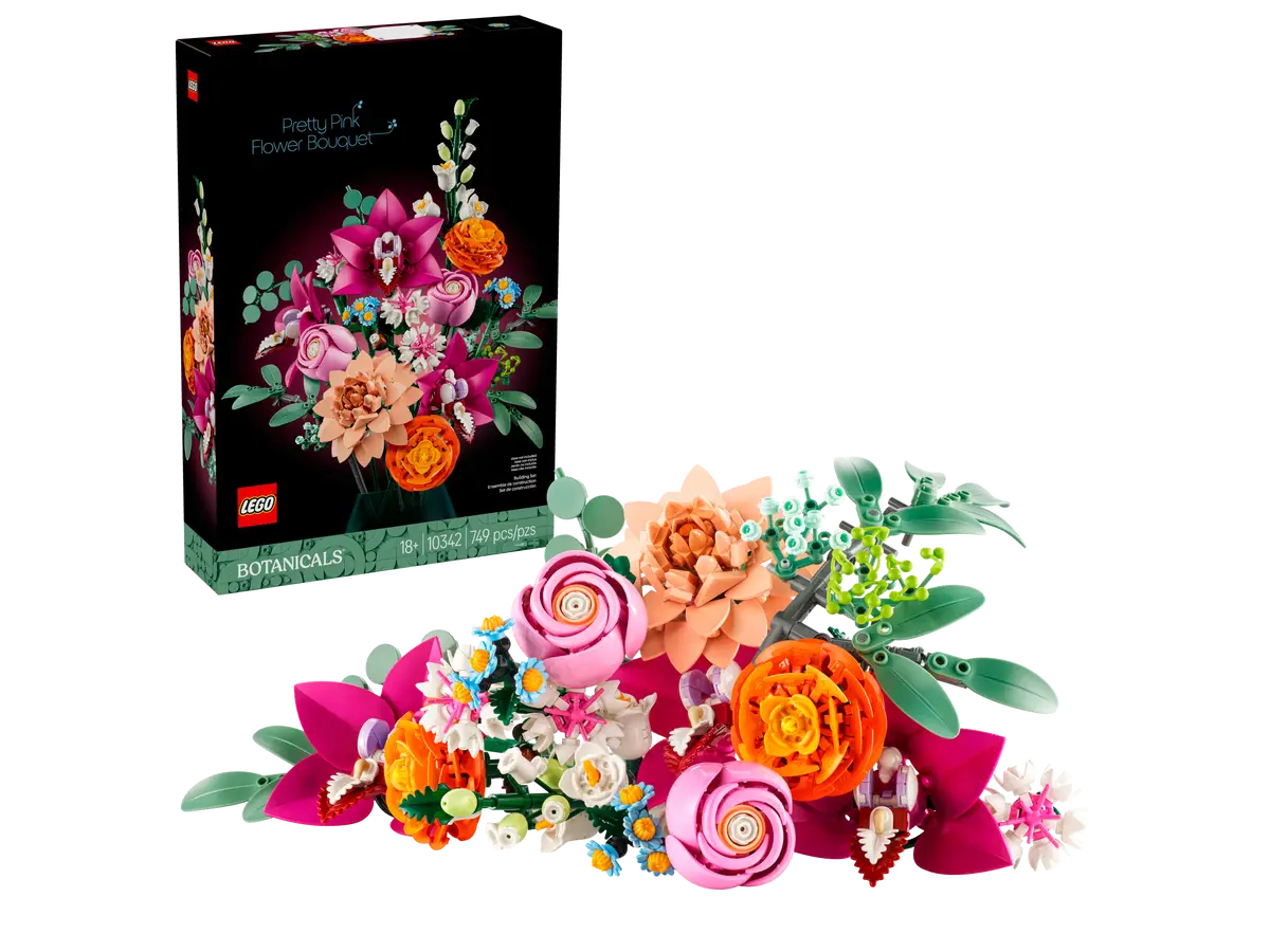 LEGO Botanicals Pretty Pink Flower Bouquet Set (10372)