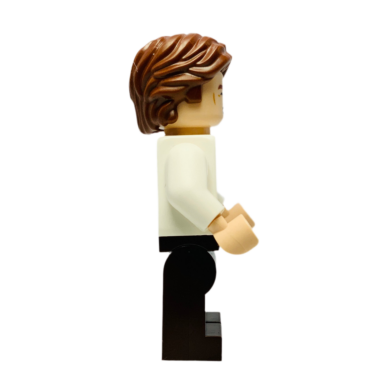 Han Solo - White Shirt with Wrinkles on Front and Back, Dark Brown Legs, Wavy Hair, sw1371, LEGO® Star Wars Minifigure
