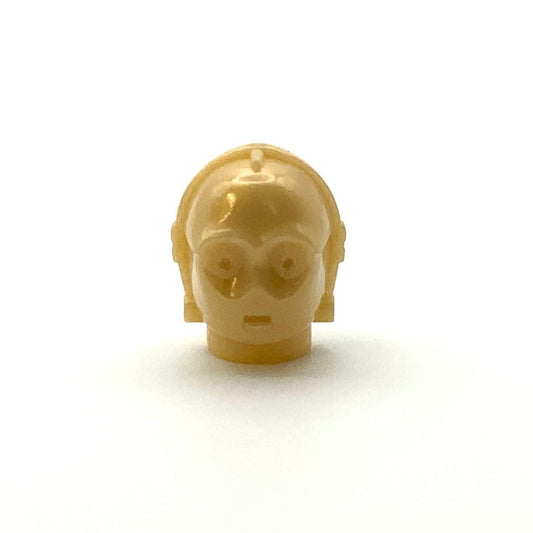 Minifigure Head Modified, C3PO/TC Series Protocol Droid, Plain, Part# x134