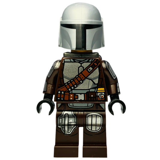 Din Djarin - Silver Beskar Armor, sw1212 (with Printed Face, Jetpack), LEGO® Star Wars Minifigure